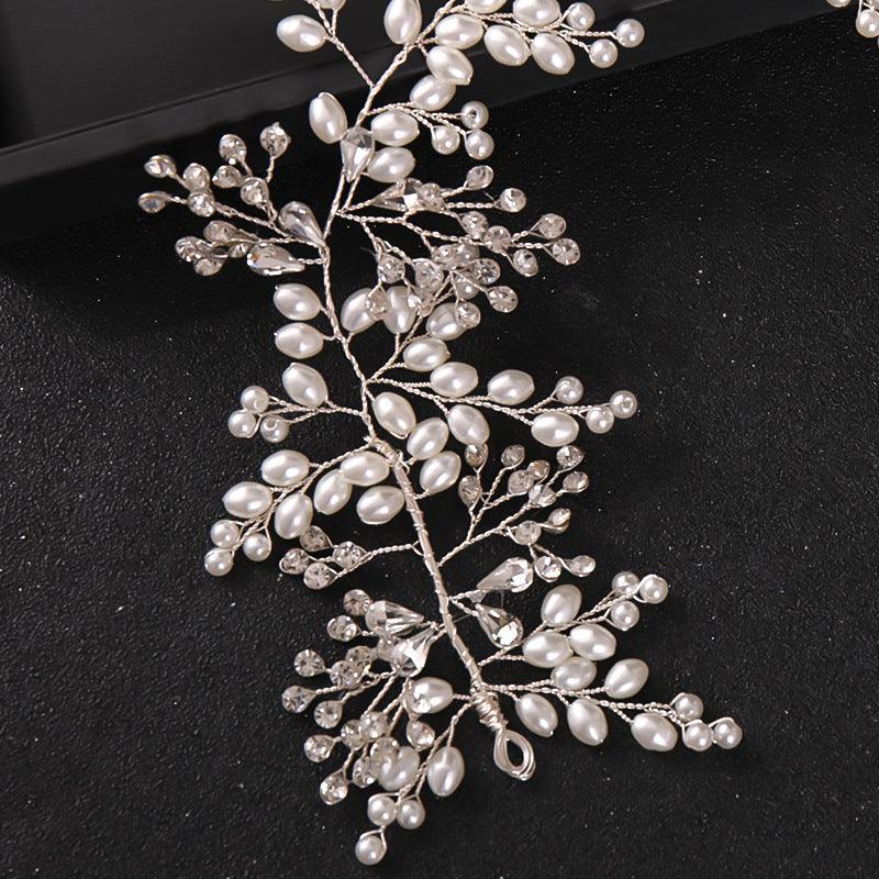 Hair ornament|ROMANCE, Livia -silver-colored hair garland with pearls