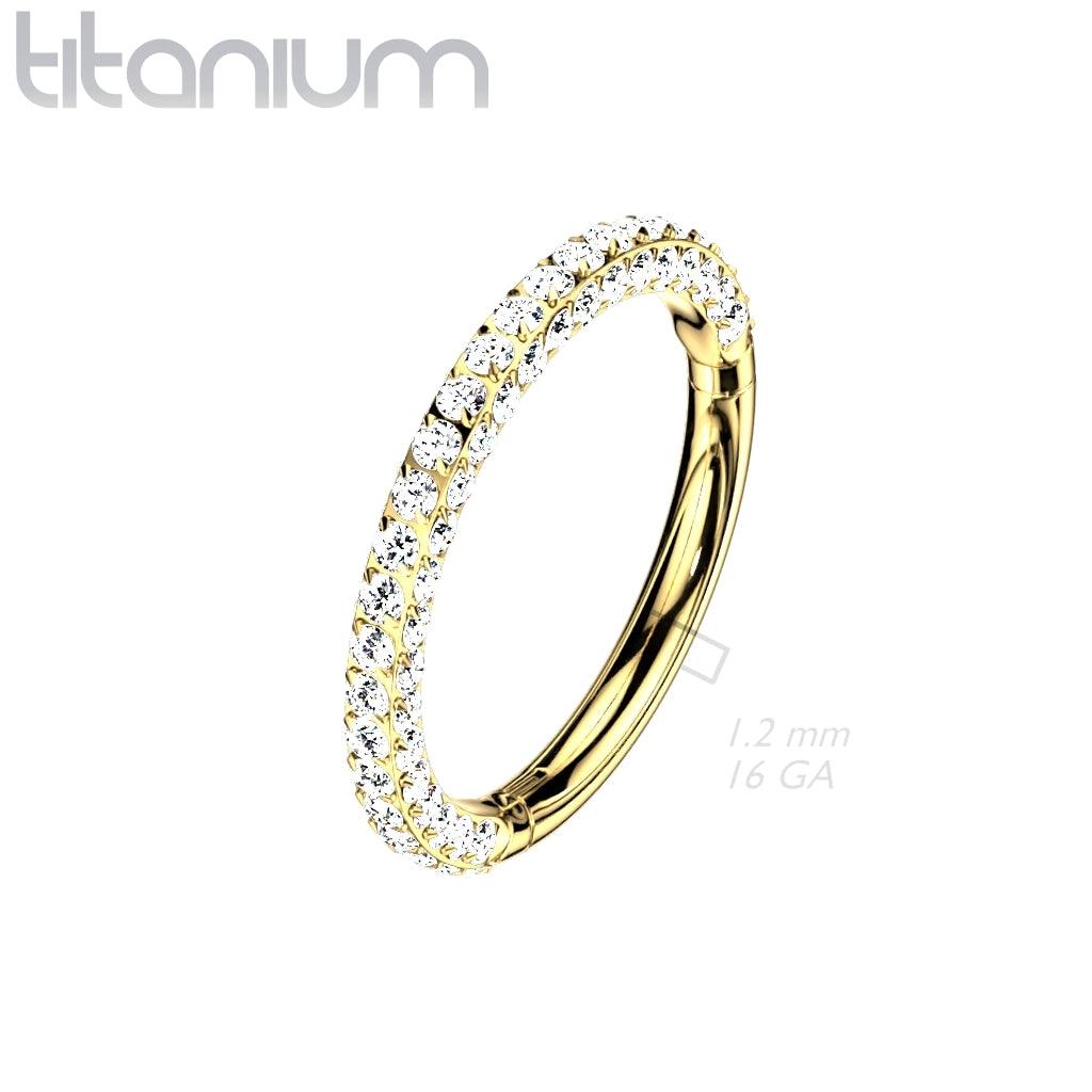 Lävistysrengas, Titanium 3 Sides Hoop in Gold -titaaninen clicker