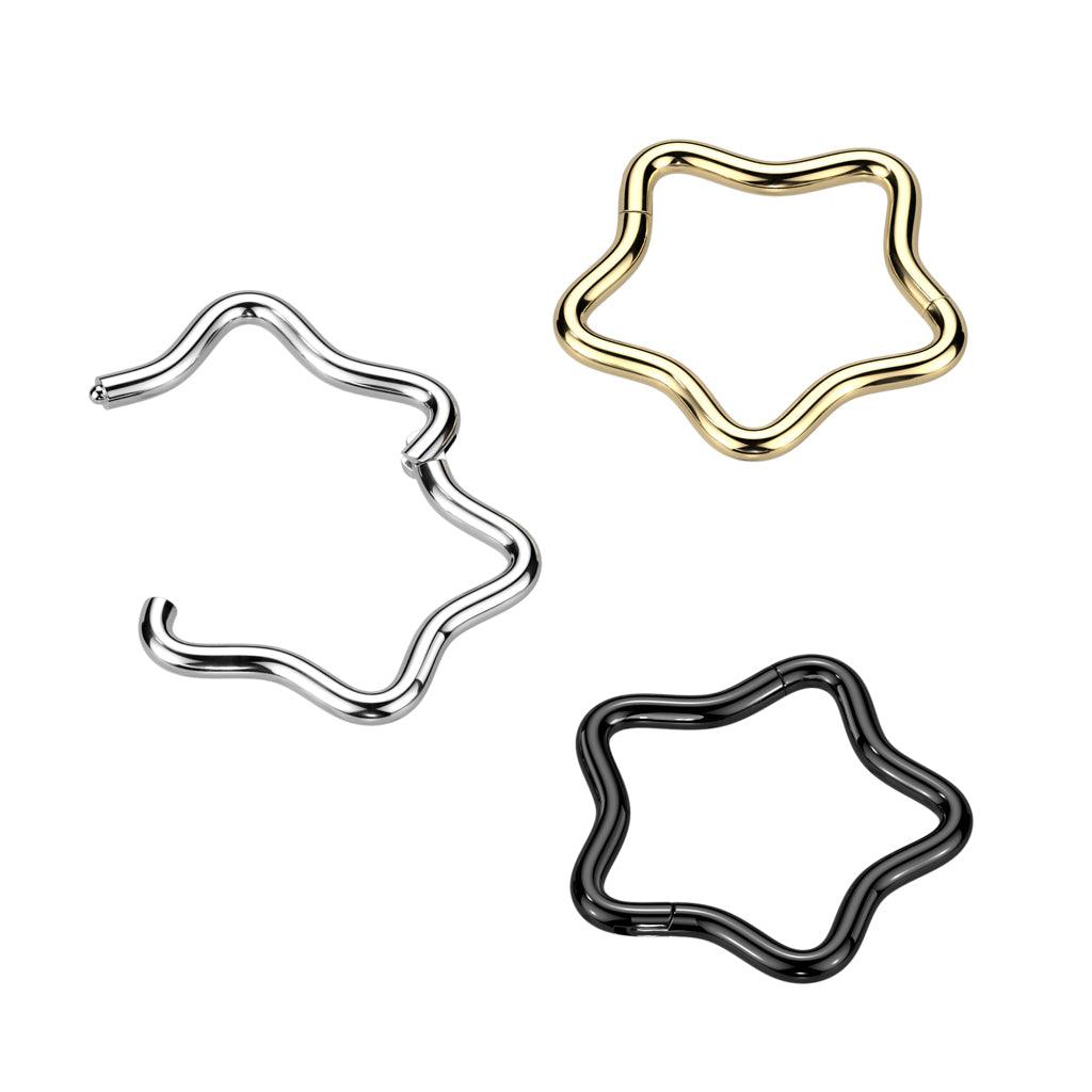 Lävistysrengas, Titanium Star Hoop in Gold -titaaninen tähti clicker