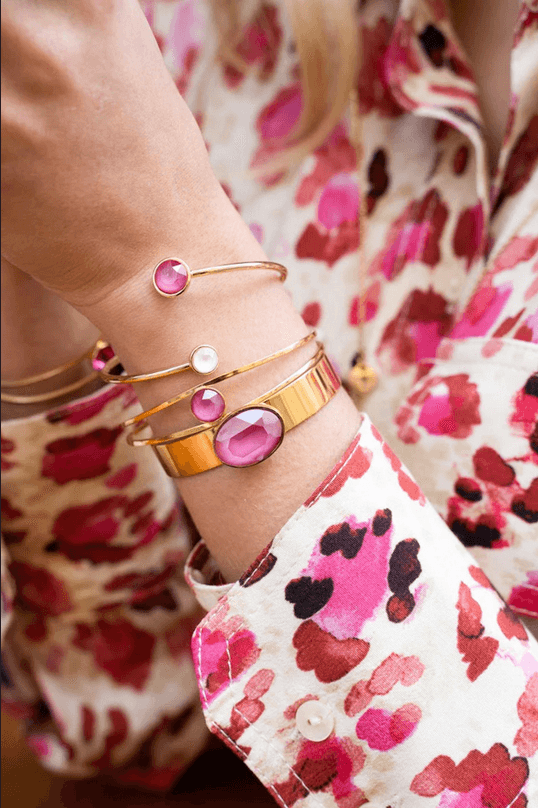 BOHM PARIS|Bracelet Betty -kristallirannekoru (kulta, musta, kirkas)