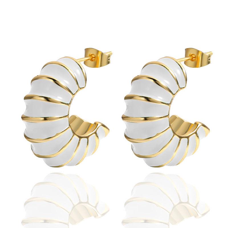 FRENCH RIVIERA|Elle surgical steel rings with white accents