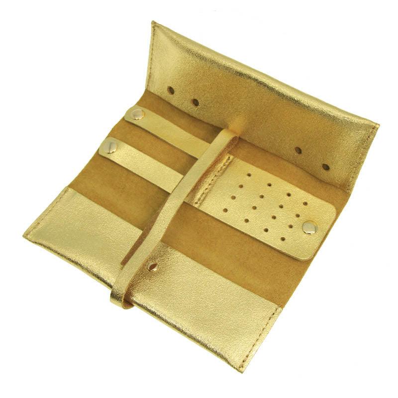 Pochette à bijoux Harmony  -nahkainen korujen säilytyskäärö (kulta)