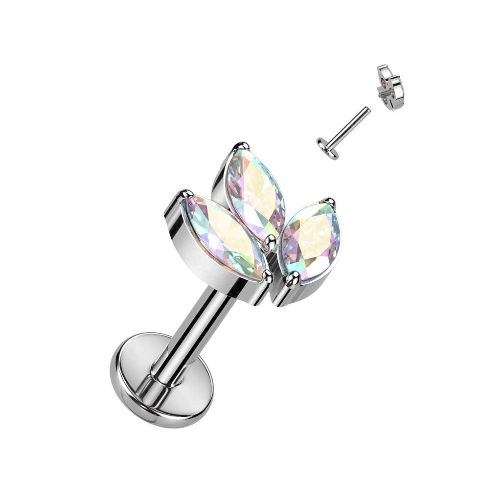Rustokoru/traguskoru, Marquise Leaf AB -titaaninen labret