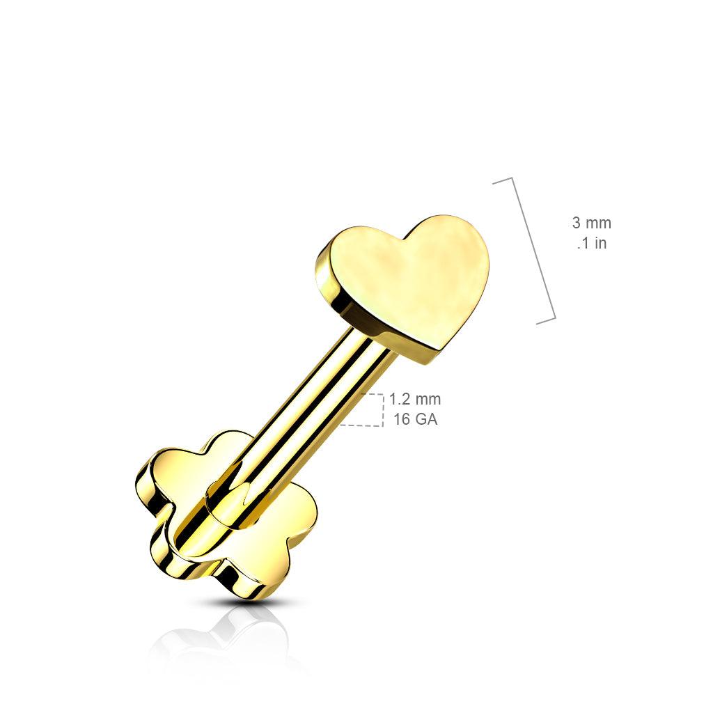 Titaani rustokoru/traguskoru, Push In Heart 2 in 1 -labret (kulta)