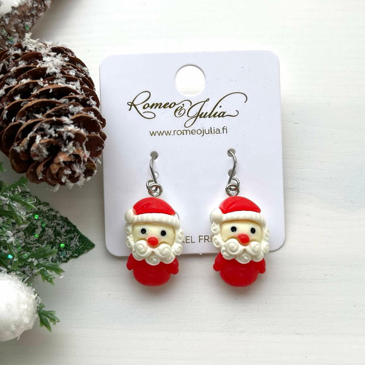 Christmas earrings, Little Santa - cute Santa Claus earrings