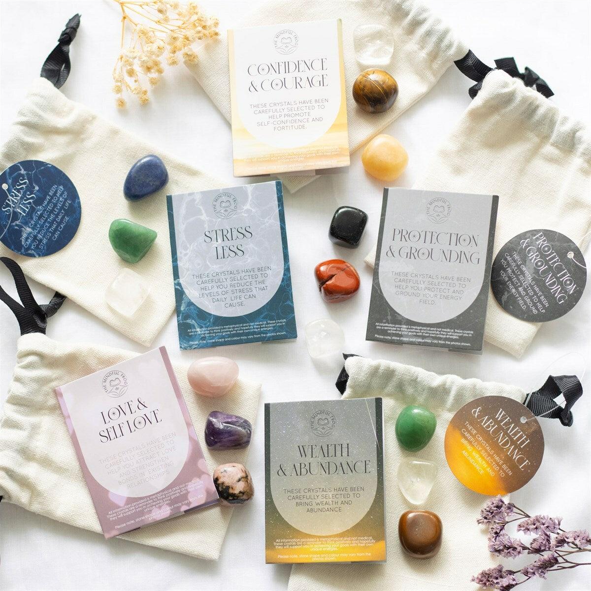 Protection & Grounding Healing Crystal Set -suojaavat kivet setti