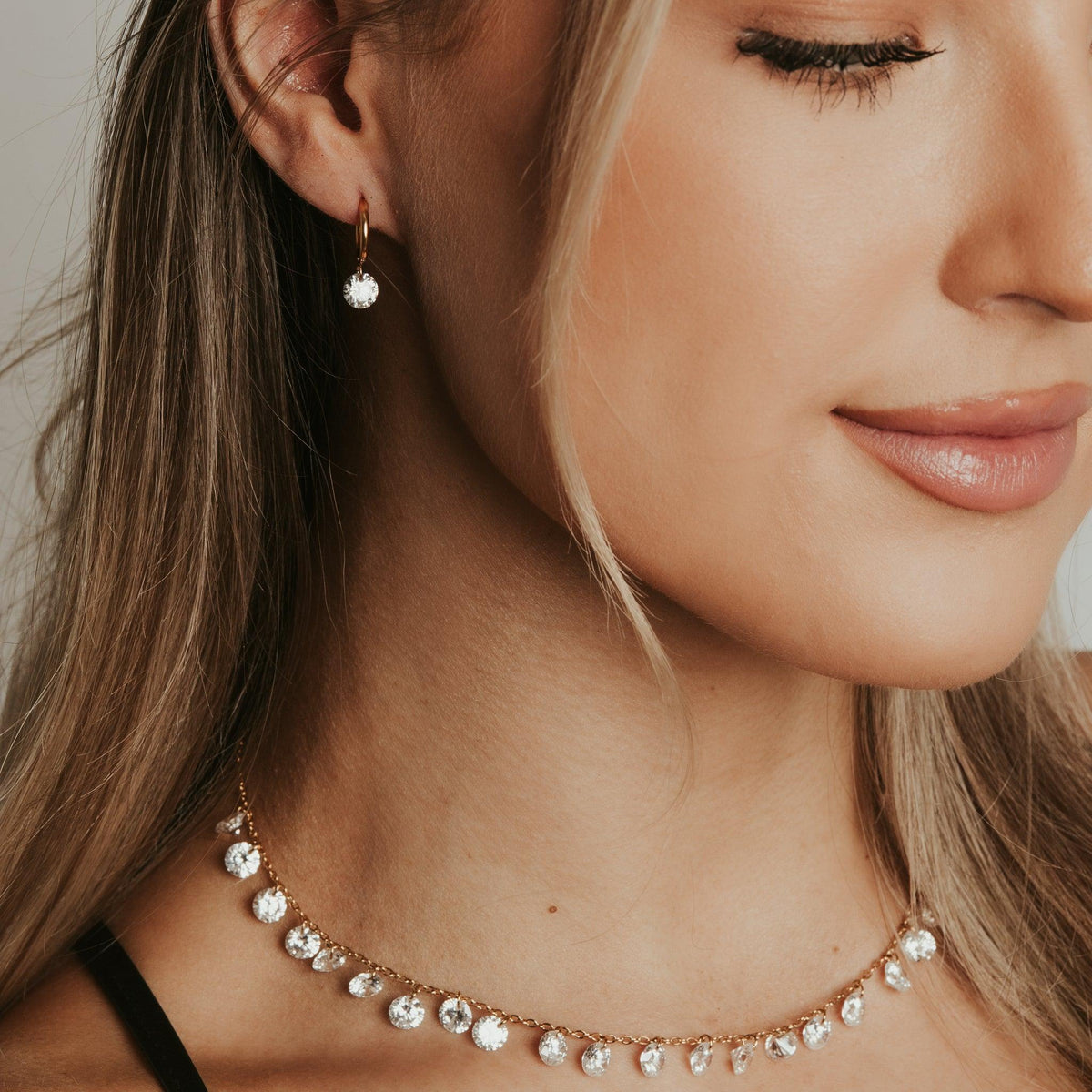 HABAHA Paris|Katy surgical steel necklace with clear crystals
