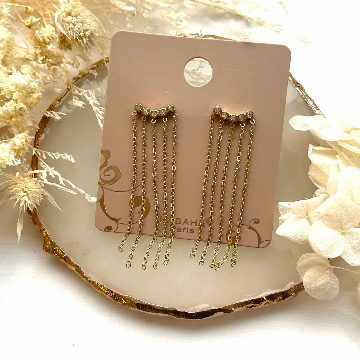 HABAHA Paris|Valere chain-embellished surgical steel earrings