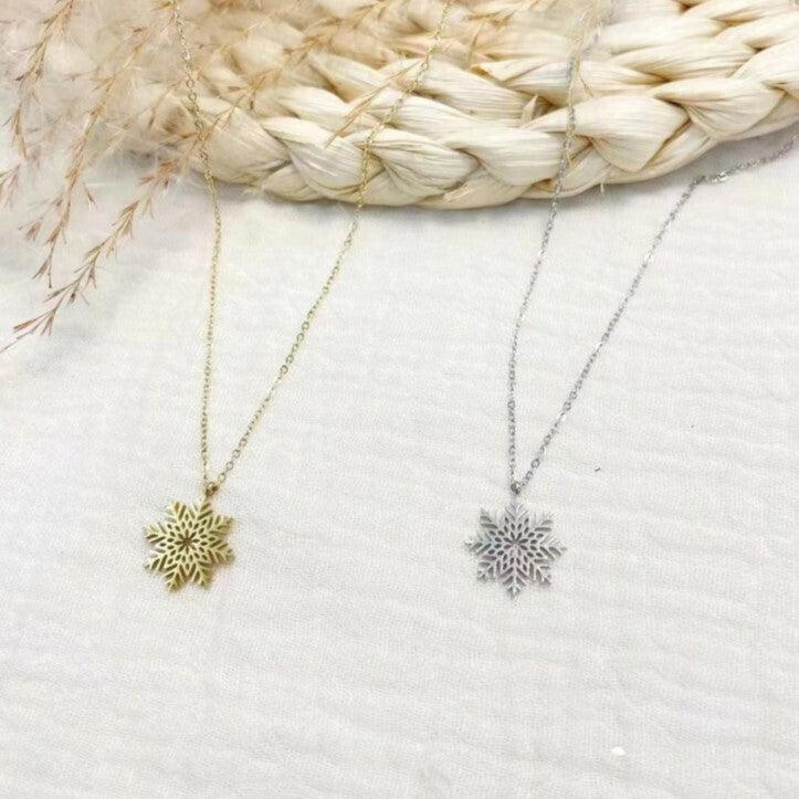 FRENCH RIVIERA|Hiver snowflake surgical steel necklace (two colors)