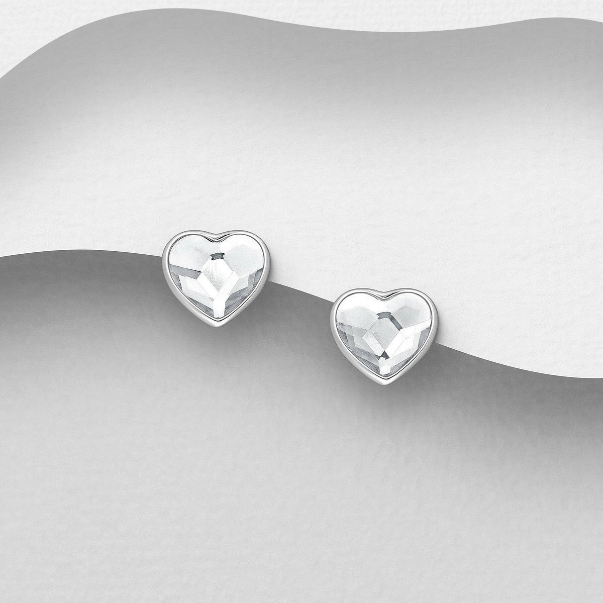 PREMIUM COLLECTION|Ida small heart buttons with crystals