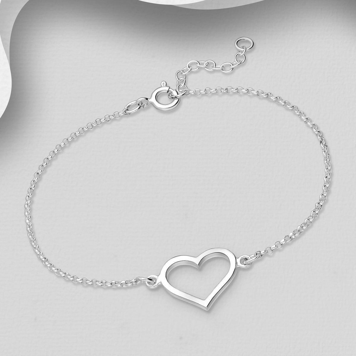 PREMIUM COLLECTION|Katrina silver bracelet with heart