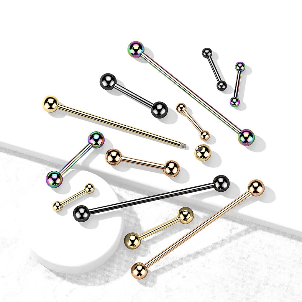 Barbell/kielikoru, Implant Grade Titanium Barbell in Black