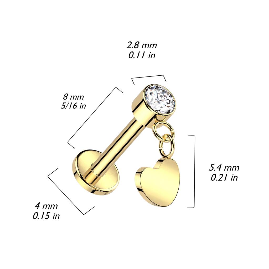 Titaani rustokoru/traguskoru, Push In Dangly Heart in Gold