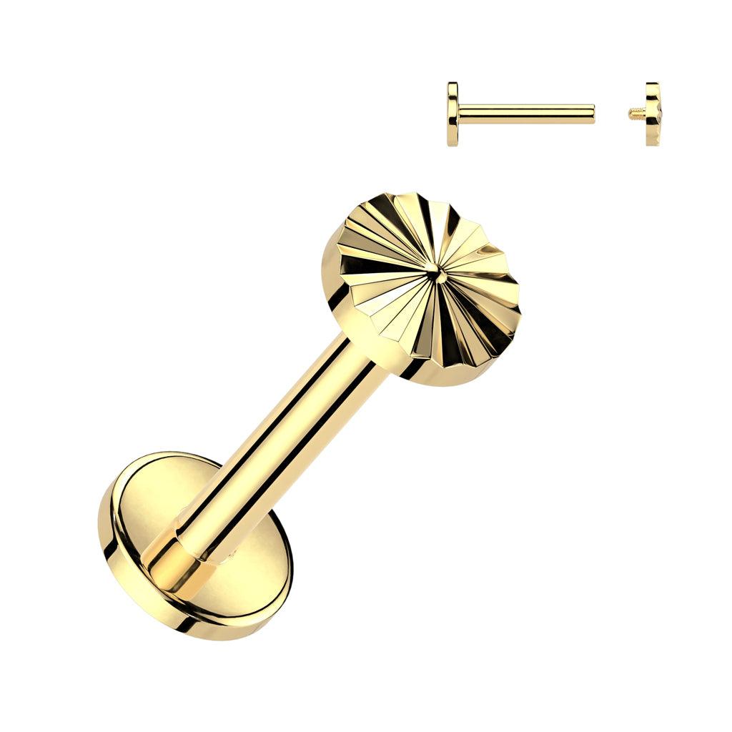 Titaani rustokoru/traguskoru, Round Diamond Cut Top in Gold