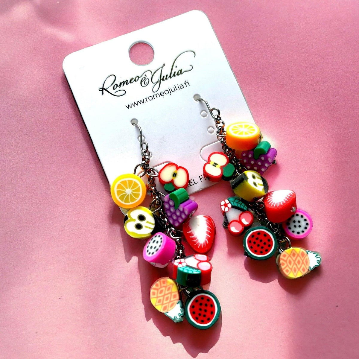 Earrings, Fruit Salad - colorful fruit salad earrings