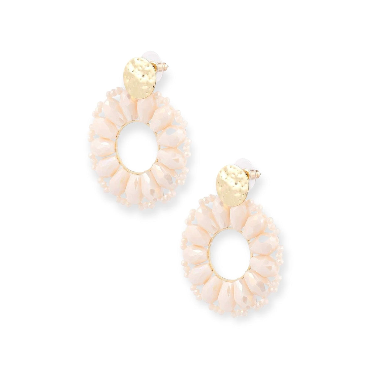 FRENCH RIVIERA | Eva crystal stud earrings (peach)