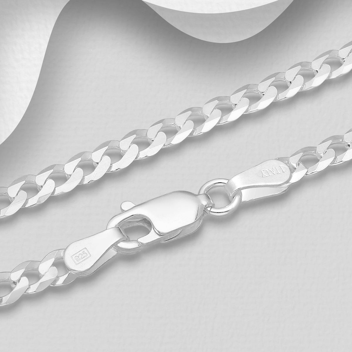 Unisex-tyylinen Milo-panssariketju 925 hopeaa, 3 mm leveä.