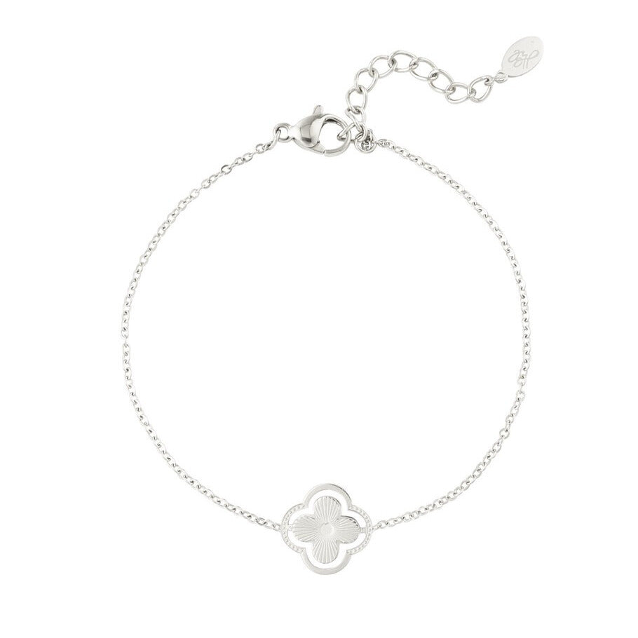 French Riviera | Marcelline lucky clover surgical steel bracelet (silver)