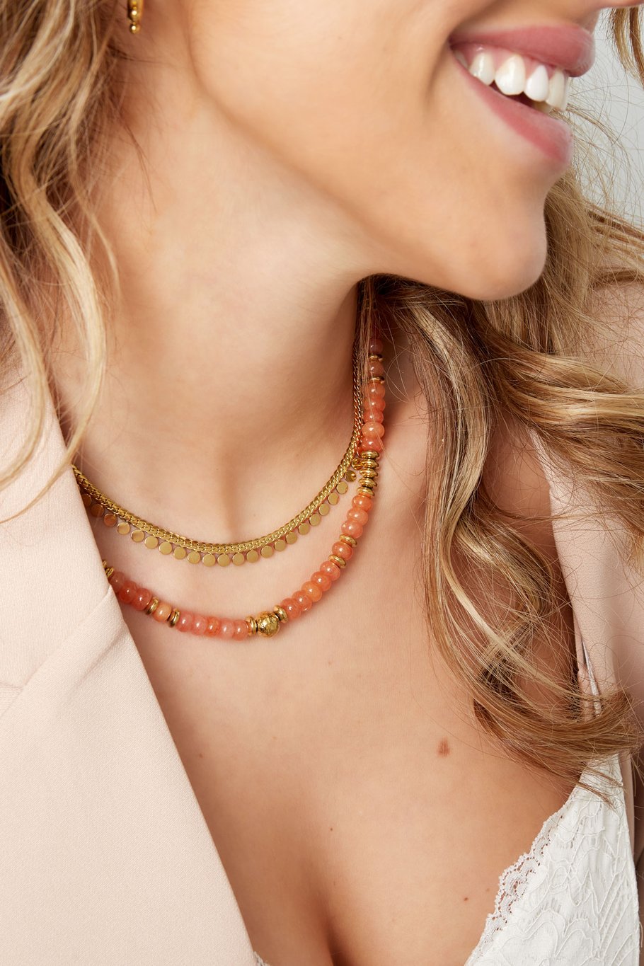 French Riviera | Aurélie -brass-embellished surgical steel chain 