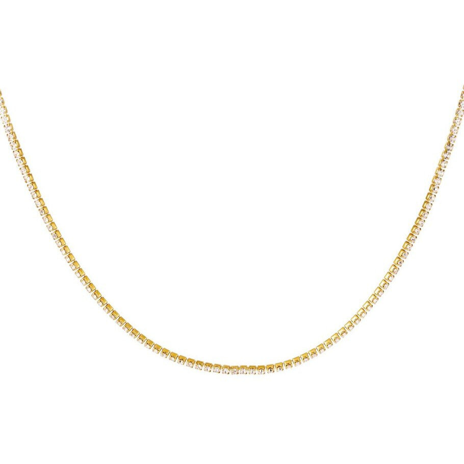 French Riviera | Crystal Kiss Rhinestone Choker (Gold) 