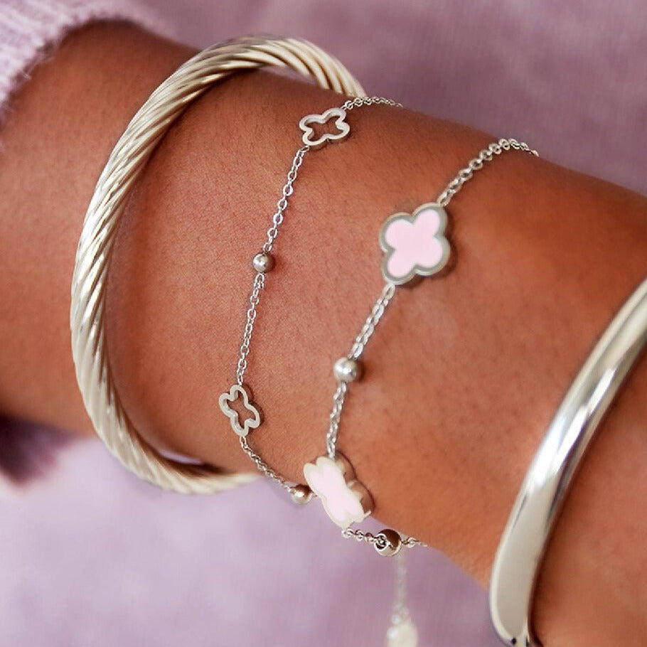 French Riviera | Belle Chance lucky clover surgical steel bracelet