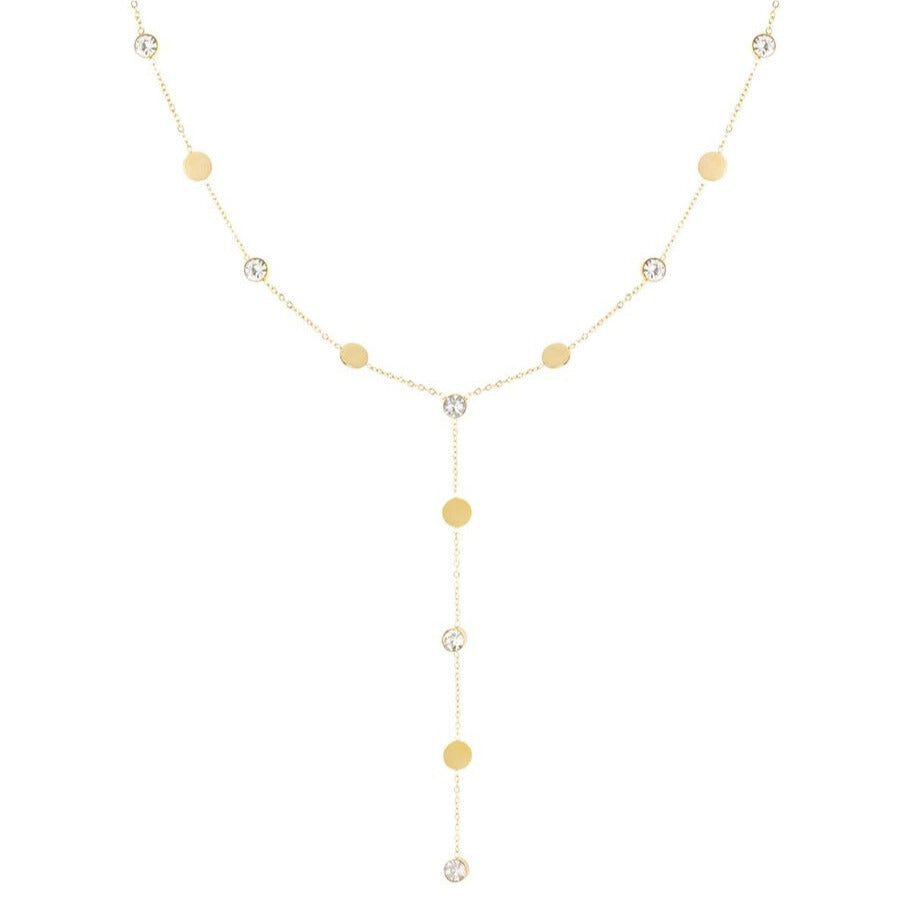 French Riviera | Ella Grace – Y-necklace in surgical steel (gold) 