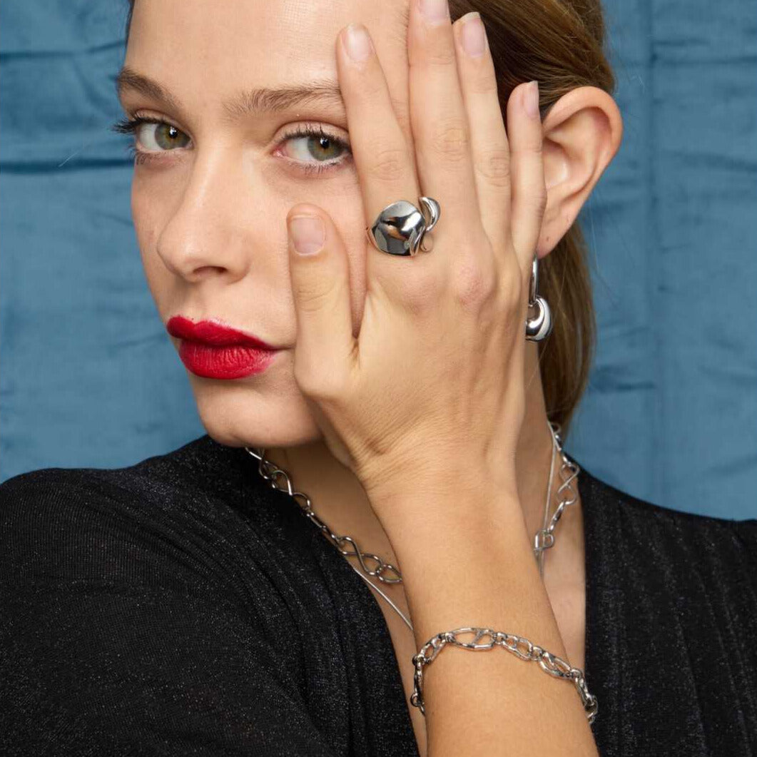 FRENCH RIVIERA | Louna - modern ring made of surgical steel (gold)
