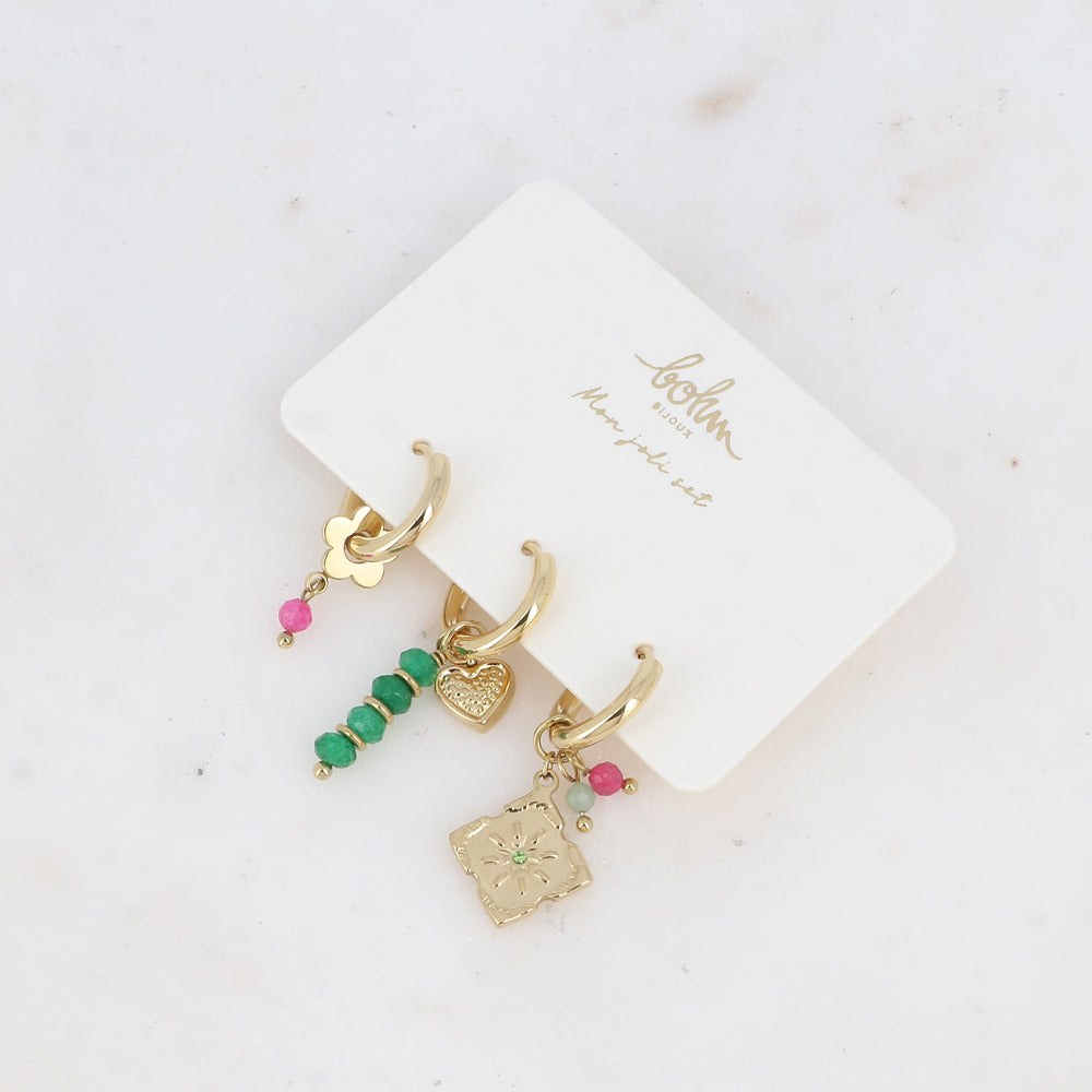 BOHM PARIS | Amicia – 3-piece earring set (clear, gold)