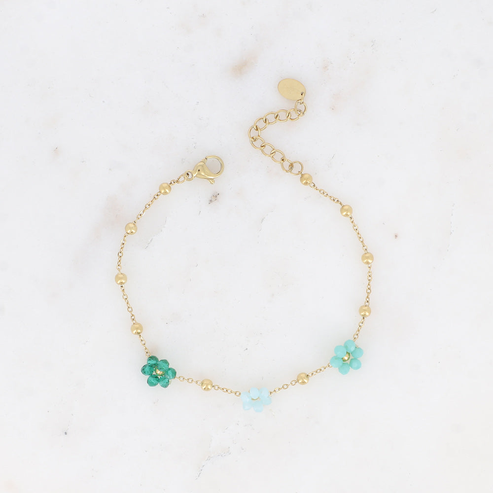 BOHM PARIS | Bracelet Émeraude Bloom -viherturkoosi kukkarannekoru