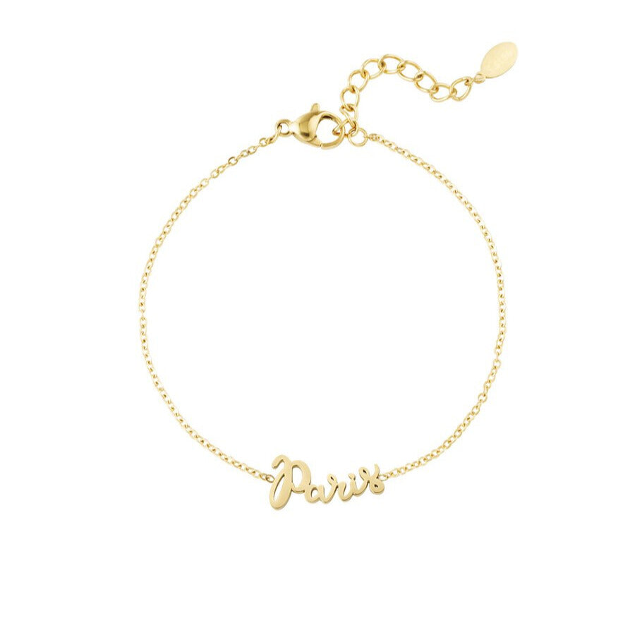 FRENCH RIVIERA | Paris Amour chain-like surgical steel bracelet (gold)