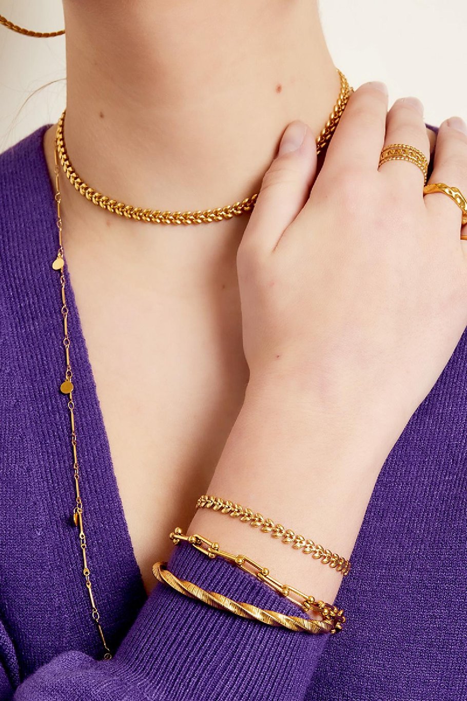 FRENCH RIVIERA | Ivy Gold chain-like surgical steel bracelet