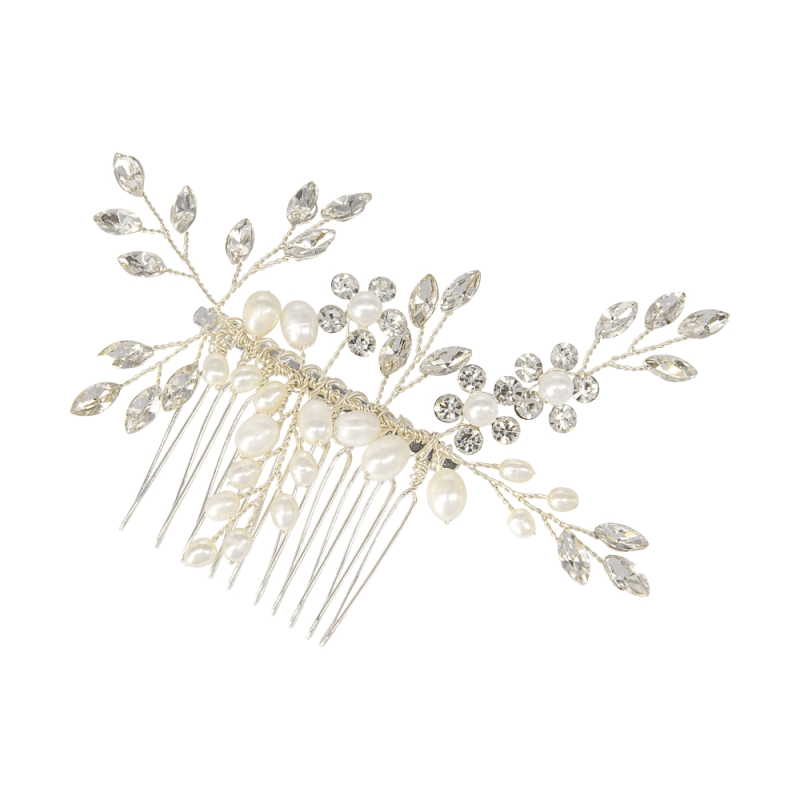 ATHENA BRIDAL | Sylvie pearl-embellished hair accessory (silver)