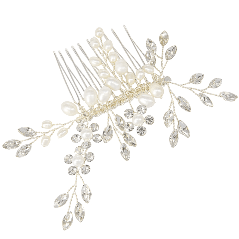 ATHENA BRIDAL | Sylvie pearl-embellished hair accessory (silver)