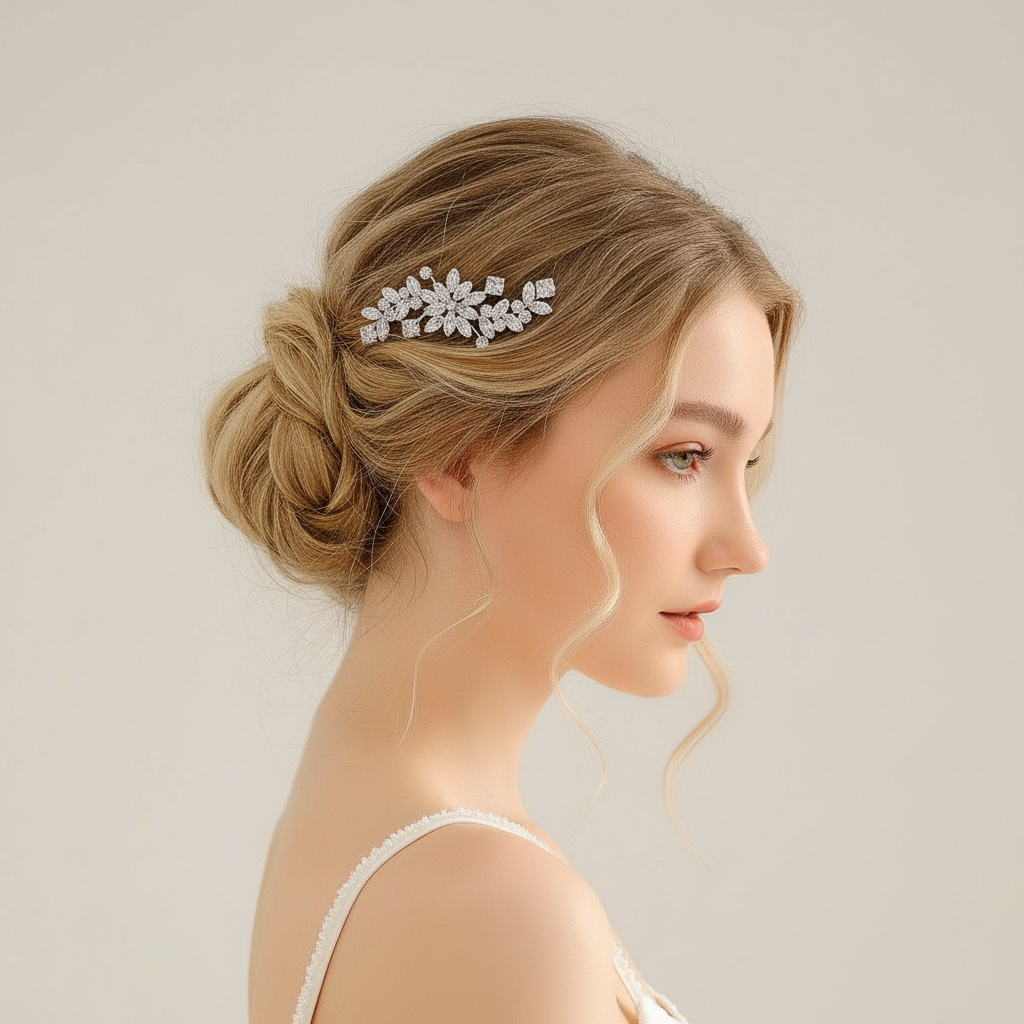 ROMANCE | Christina -silver-tone crystal hair ornament