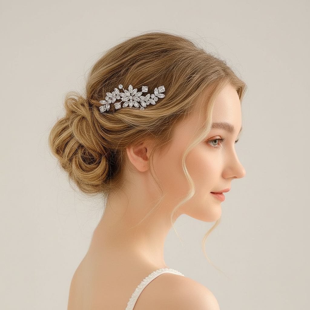 ROMANCE | Christina -silver-tone crystal hair ornament