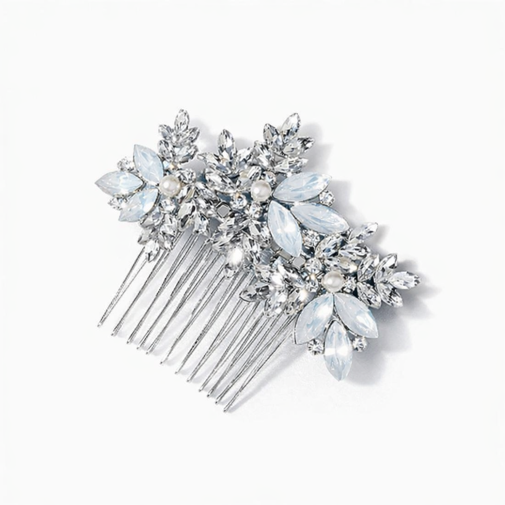 ROMANCE | Isabeau – silver-tone clear stone bun decoration