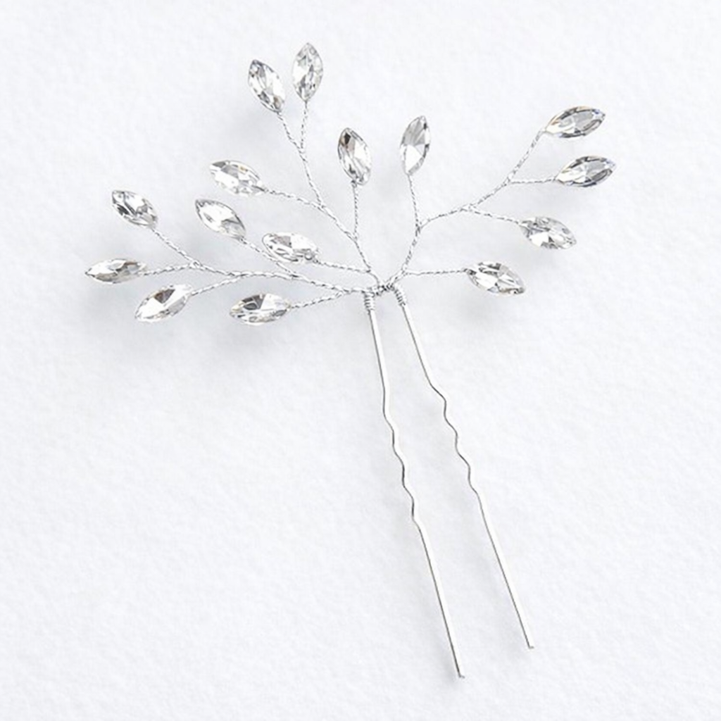 ROMANCE | Sylva – crystal-embellished hairpin (silver)