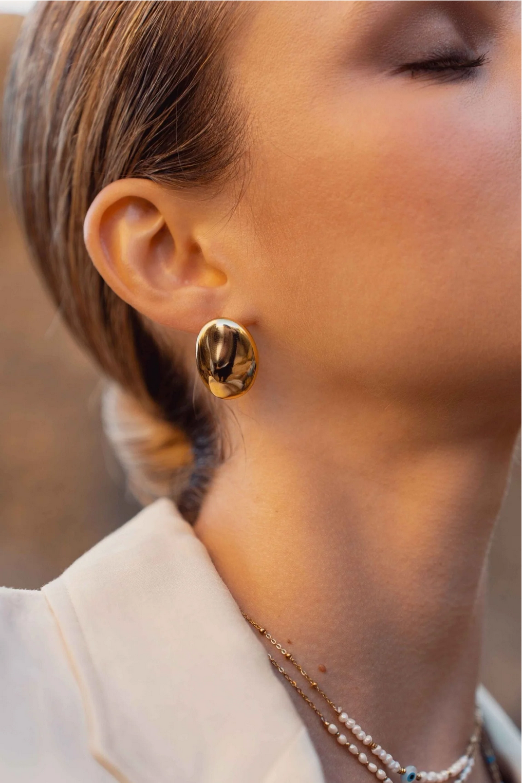 BOHM PARIS | Boucles Corail Bloom – orange stud earrings