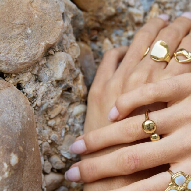 FRENCH RIVIERA | Capucine modern ring in surgical steel (gold)
