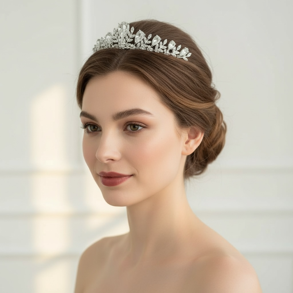 ROMANCE | Isabelle – silver-colored tiara with bright stones 