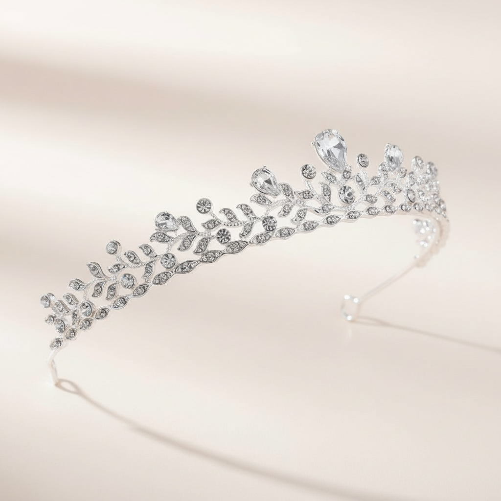 ROMANCE | Charlotta – silver-colored tiara with bright stones 