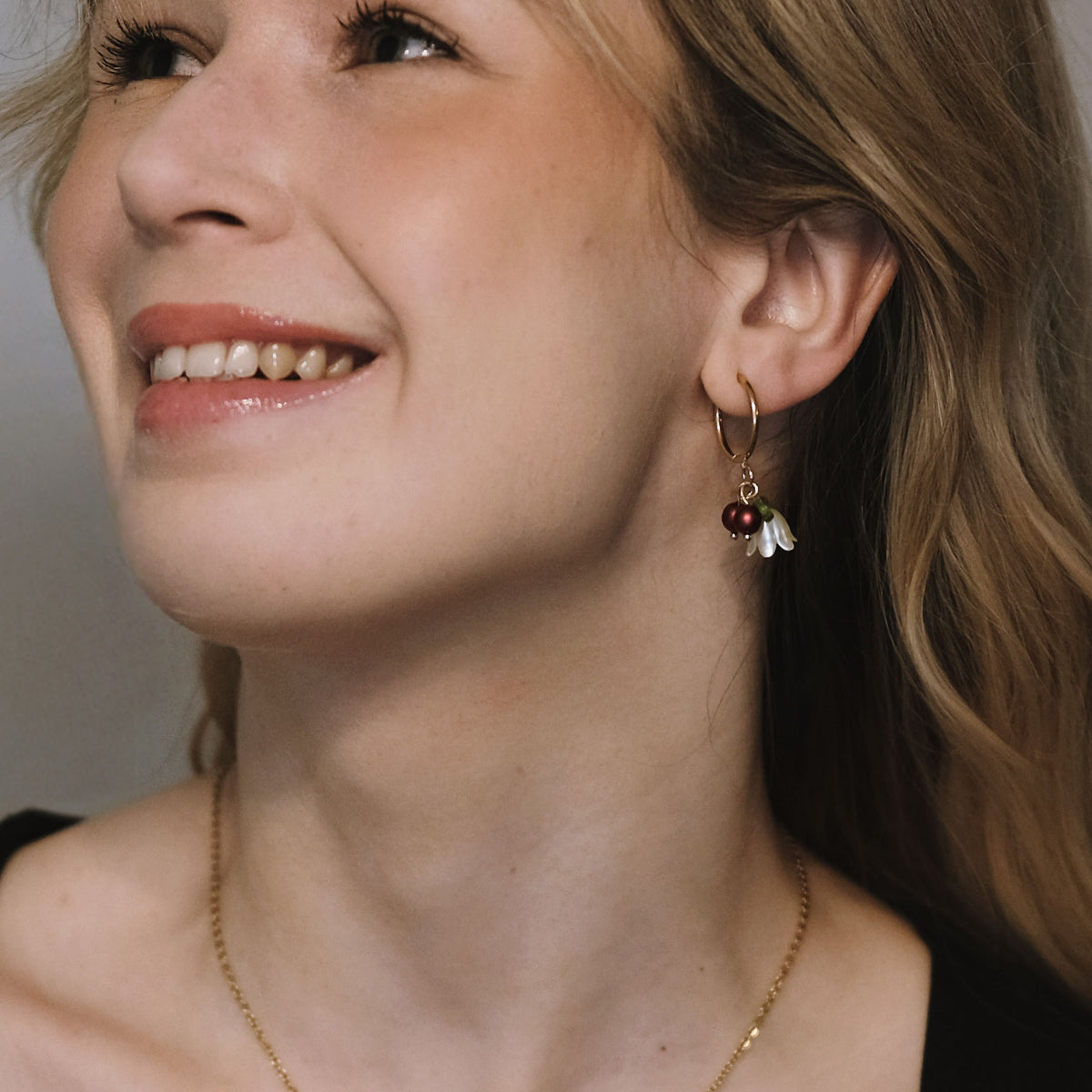 Floréa Christmas berry handmade flower earrings