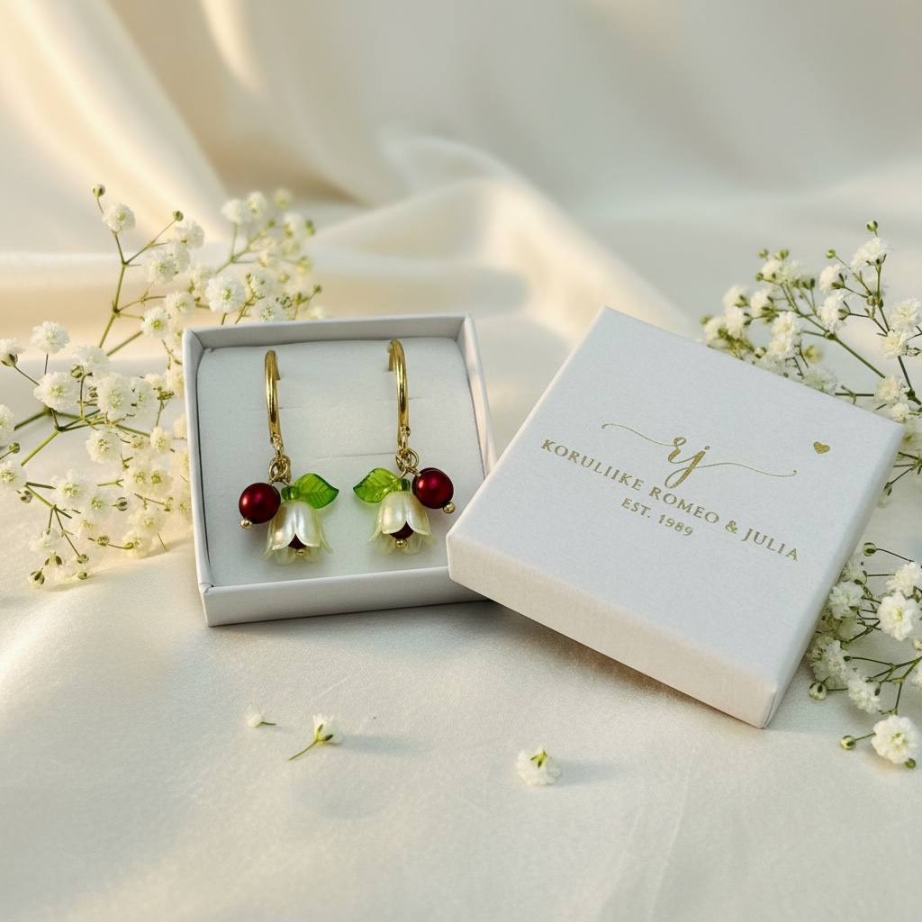 Floréa Christmas berry handmade flower earrings