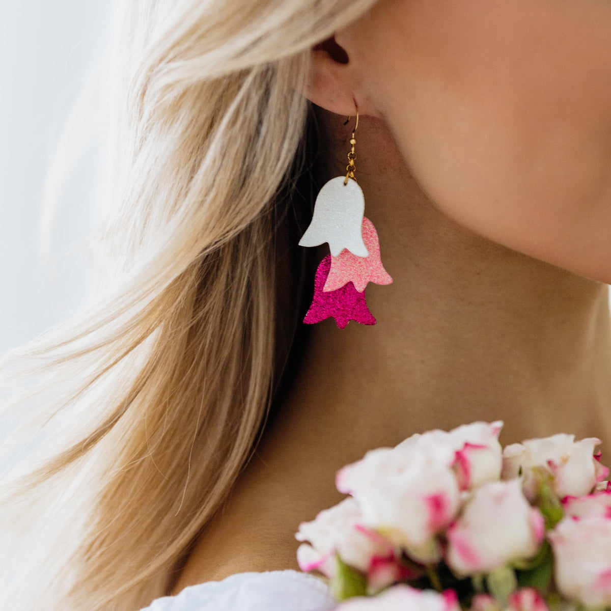 LEMPI® Earrings, Summer Meadow (white-pink-fuchsia)