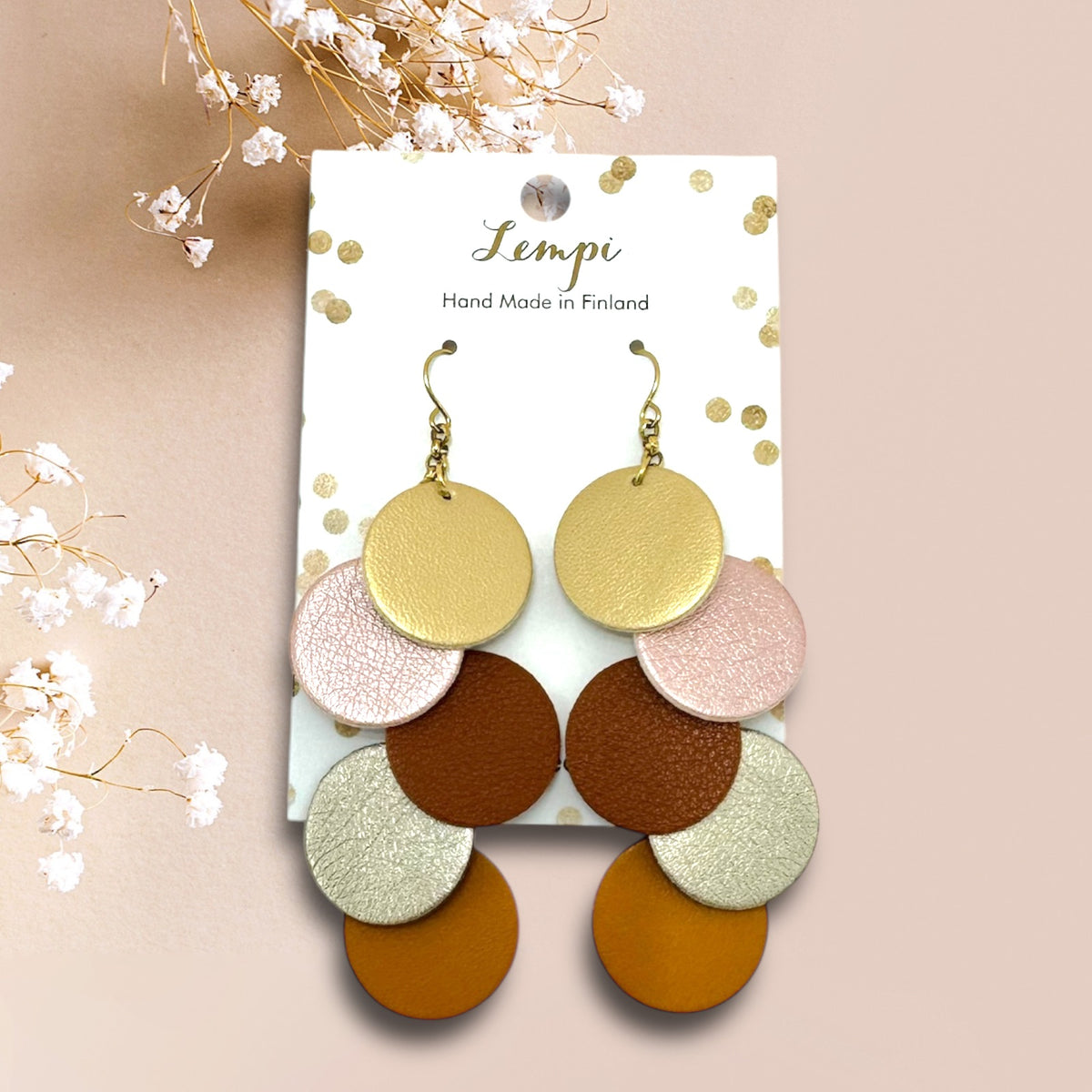 LEMPI® earrings, Pearl (dream toffee)