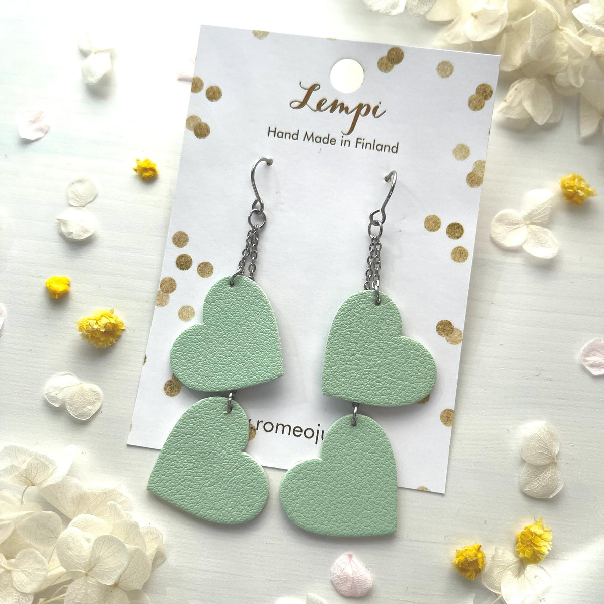 LEMPI® earrings, Lempi (2 pieces, light green)