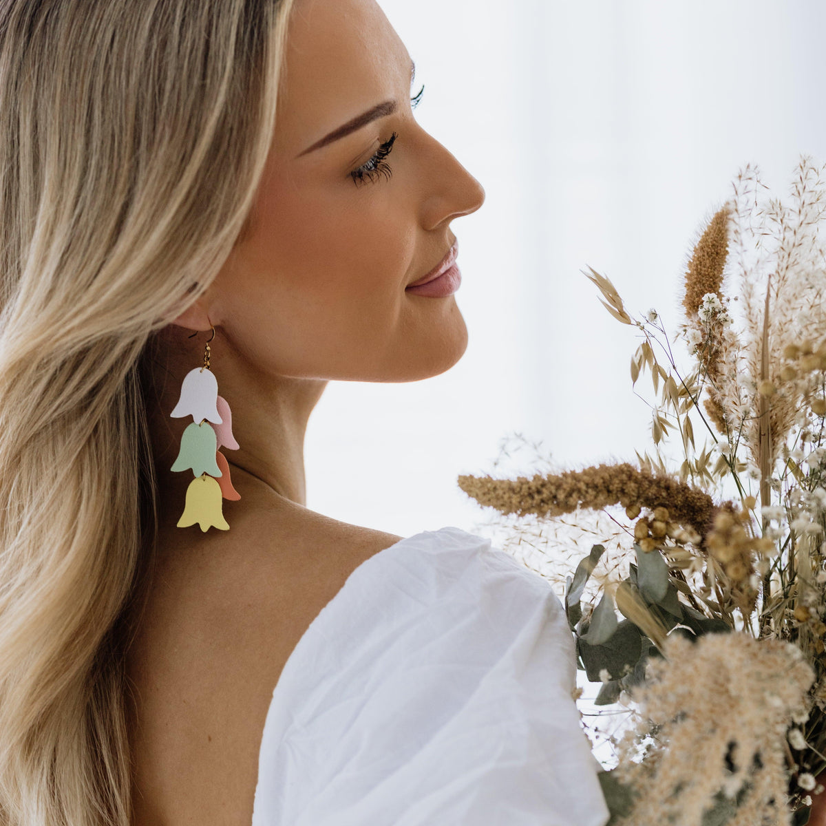 LEMPI® earrings, Summer Meadow (large bouquet, multicolored)