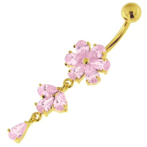 Kullattu napakoru, Diamond Daisy (kulta / vaaleanpunainen)