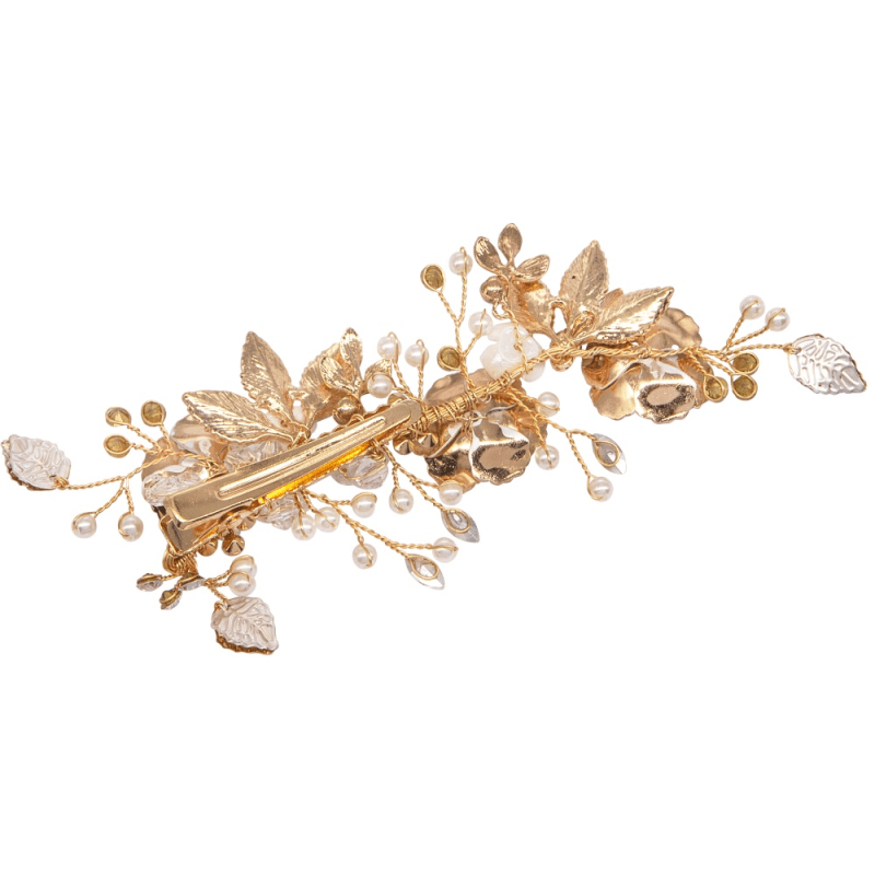 ATHENA BRIDAL | Fleur -kukkakoristeinen hiuskoru klipsillä (shampanja)