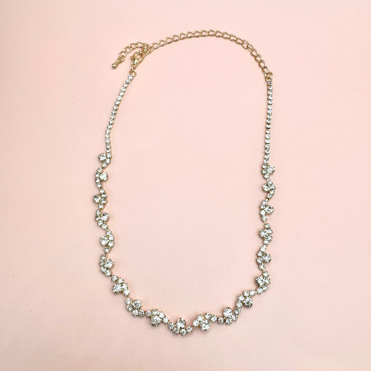 ROMANCE | Anastassia gold-colored rhinestone necklace